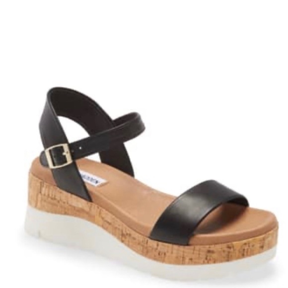 Steve Madden Shoes - NWT Steve Madden sandals+Rosita Black Leather platform+7.5